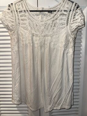 Women's Maternity Lace Short Sleeve Top - Size Small